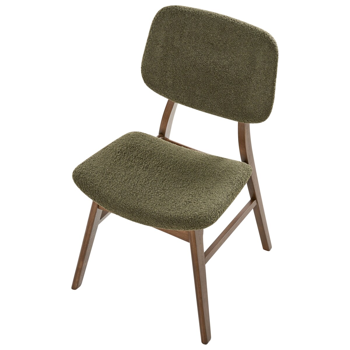 Zestaw 2 krzeseł do jadalni ELAINE Drewno Ciemny brąz/ zielony