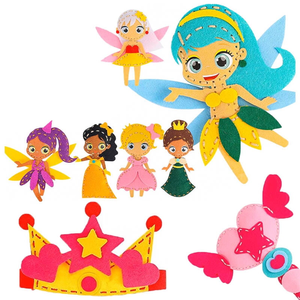 Wróżki - filcowy zestaw do szycia DIY - 12 elementów