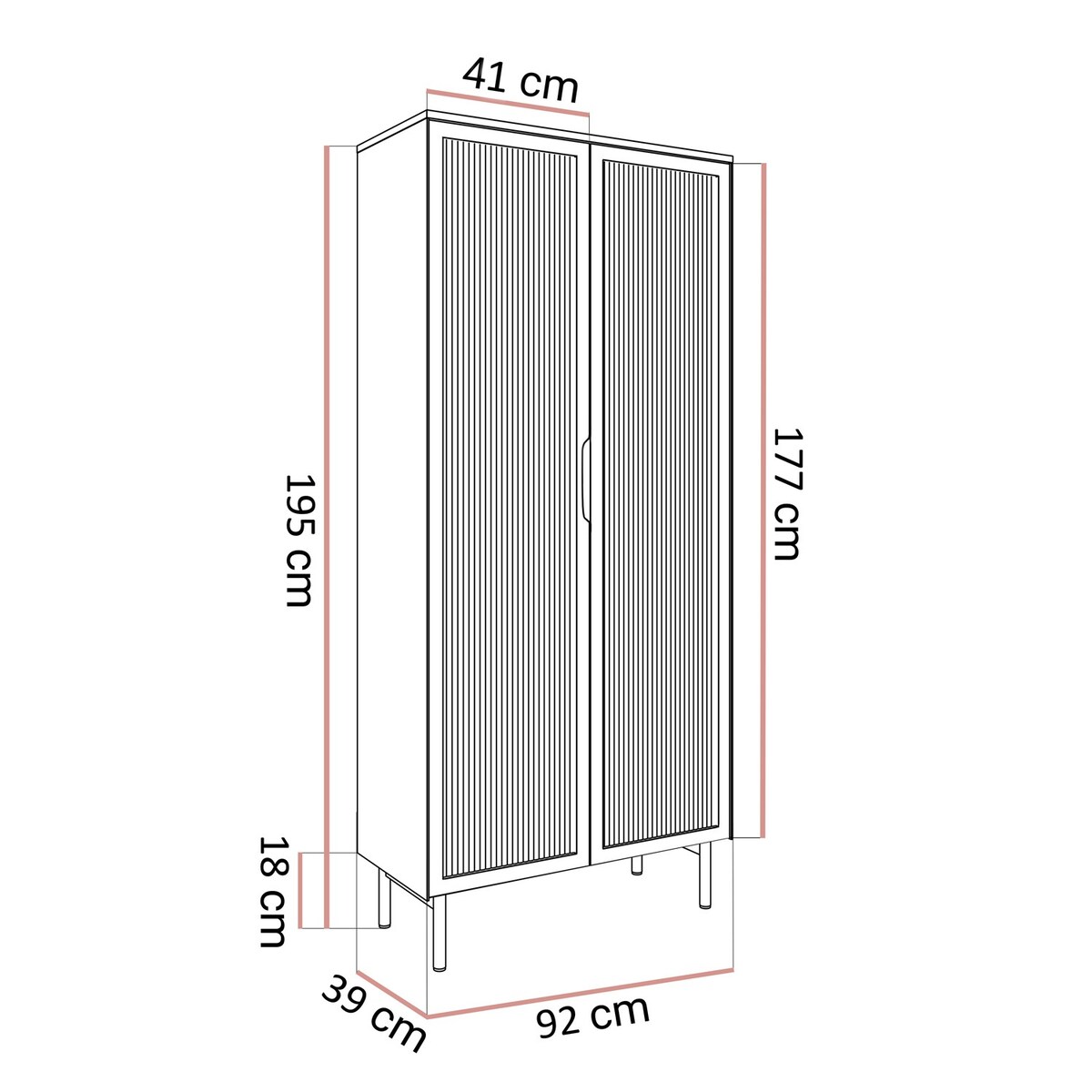 Witryna LINEA z oświetleniem LED, kaszmir