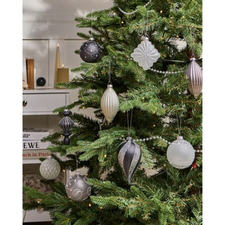 Zestaw 35 bombek FROSTFALL Szkło Szary