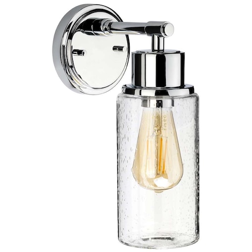 Kinkiet LAMPA ścienna BATH-MORVAH1-PC Elstead łazienkowa OPRAWA szklana IP44 chrom przezroczysta