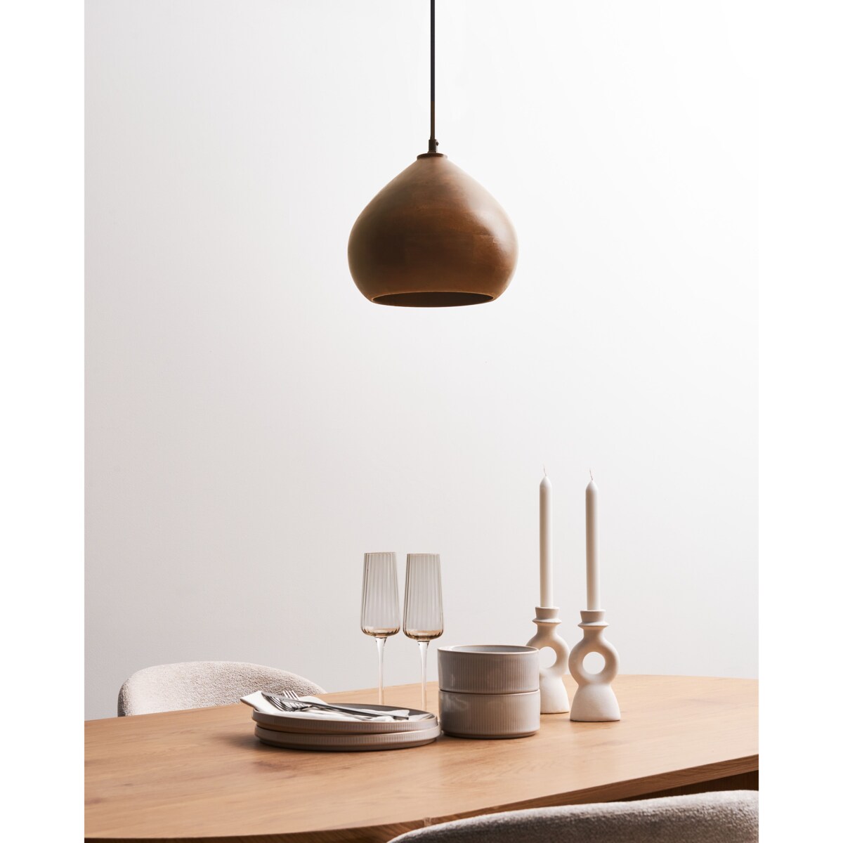 Lampa wisząca SANYATI Drewno mango Ciemnobrązowy