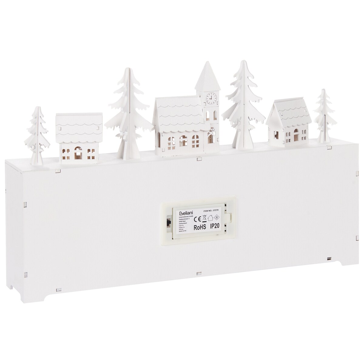 Dekoracja świąteczna LED MUONIO 24 cm Kalendarz adwentowy Biały