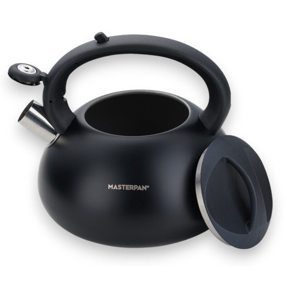 Duży Czarny Tradycyjny Czajnik Z Gwizdkiem Stalowy 3L Na Indukcję Gaz