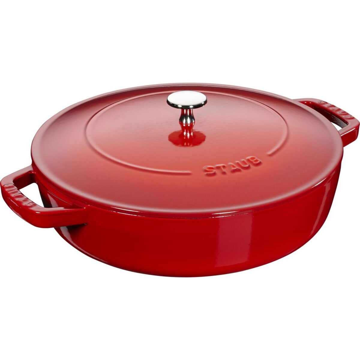 STAUB Żeliwna patelnia do duszenia z pokrywką 28 cm, czerwony