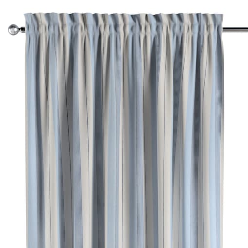 Zasłona na kanale z grzywką 1 szt. 130x260 niebieskie pasy