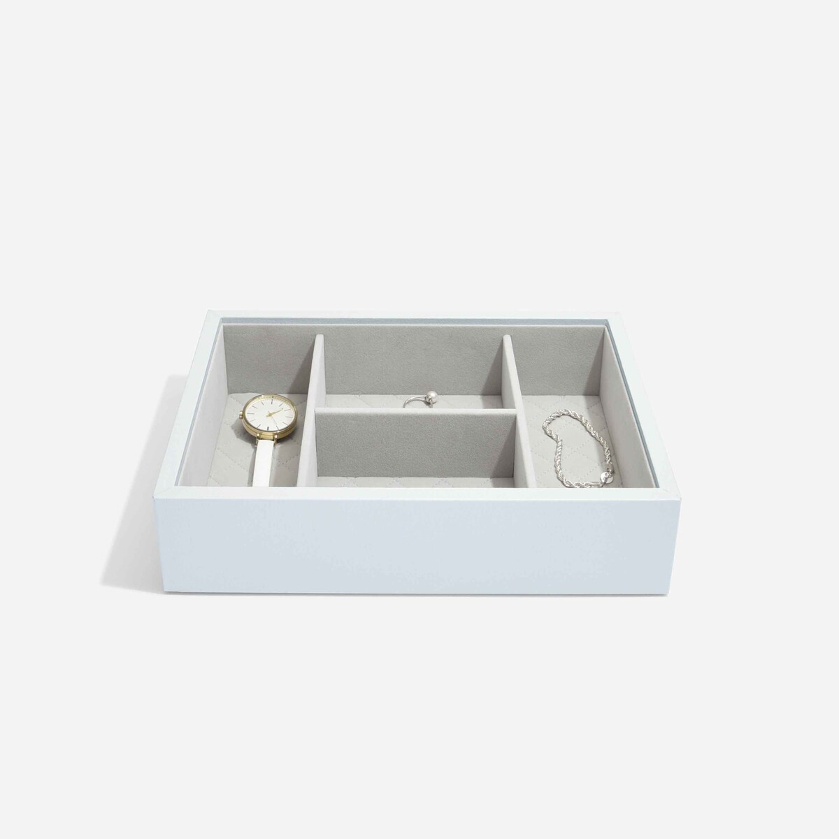 Szkatułka na biżuterię Loves Luxury 4 komory błękitna