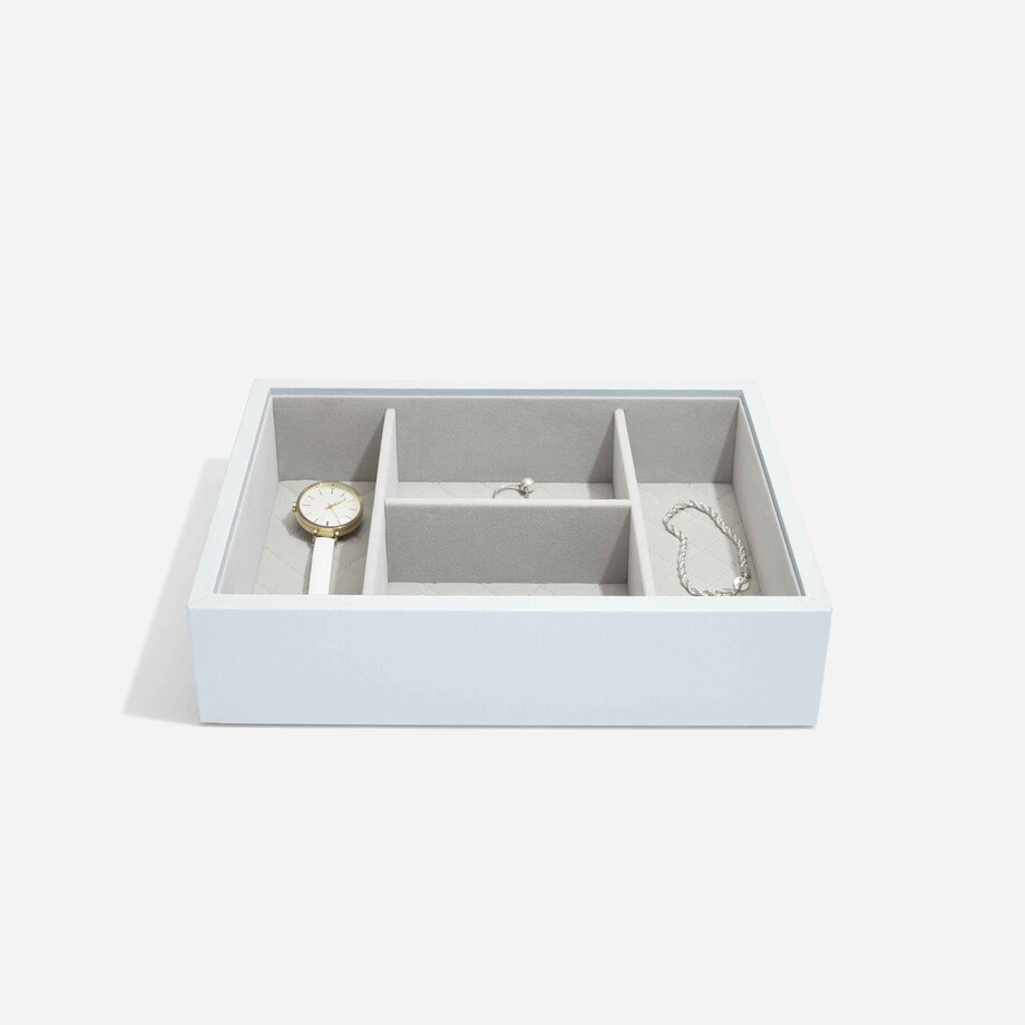 Szkatułka na biżuterię Loves Luxury 4 komory błękitna