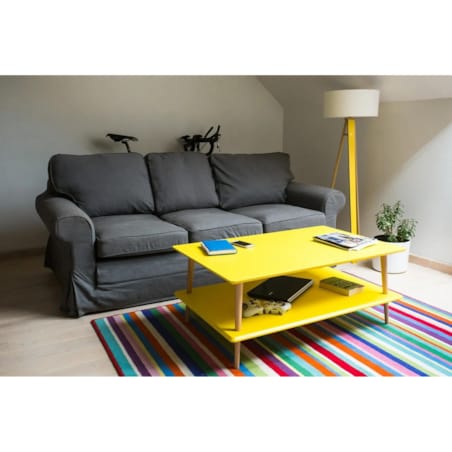 Ława KORO LOW 110x70 żółta z półką