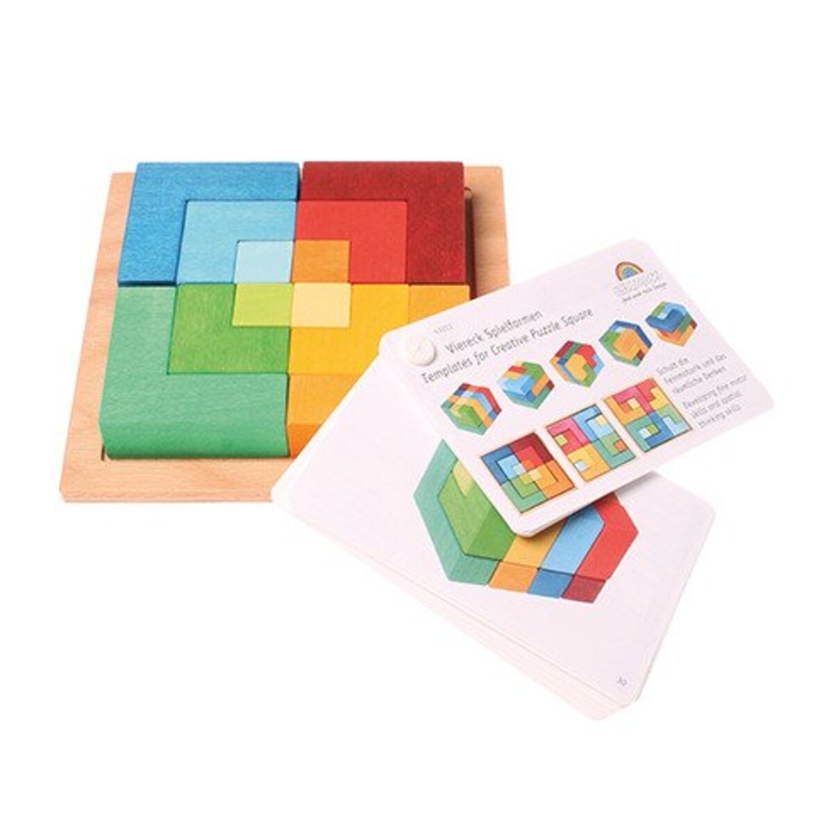 Układanka Kwadrat kreatywności dla dzieci - drewniane klocki kolorowe 3+ Grimm's