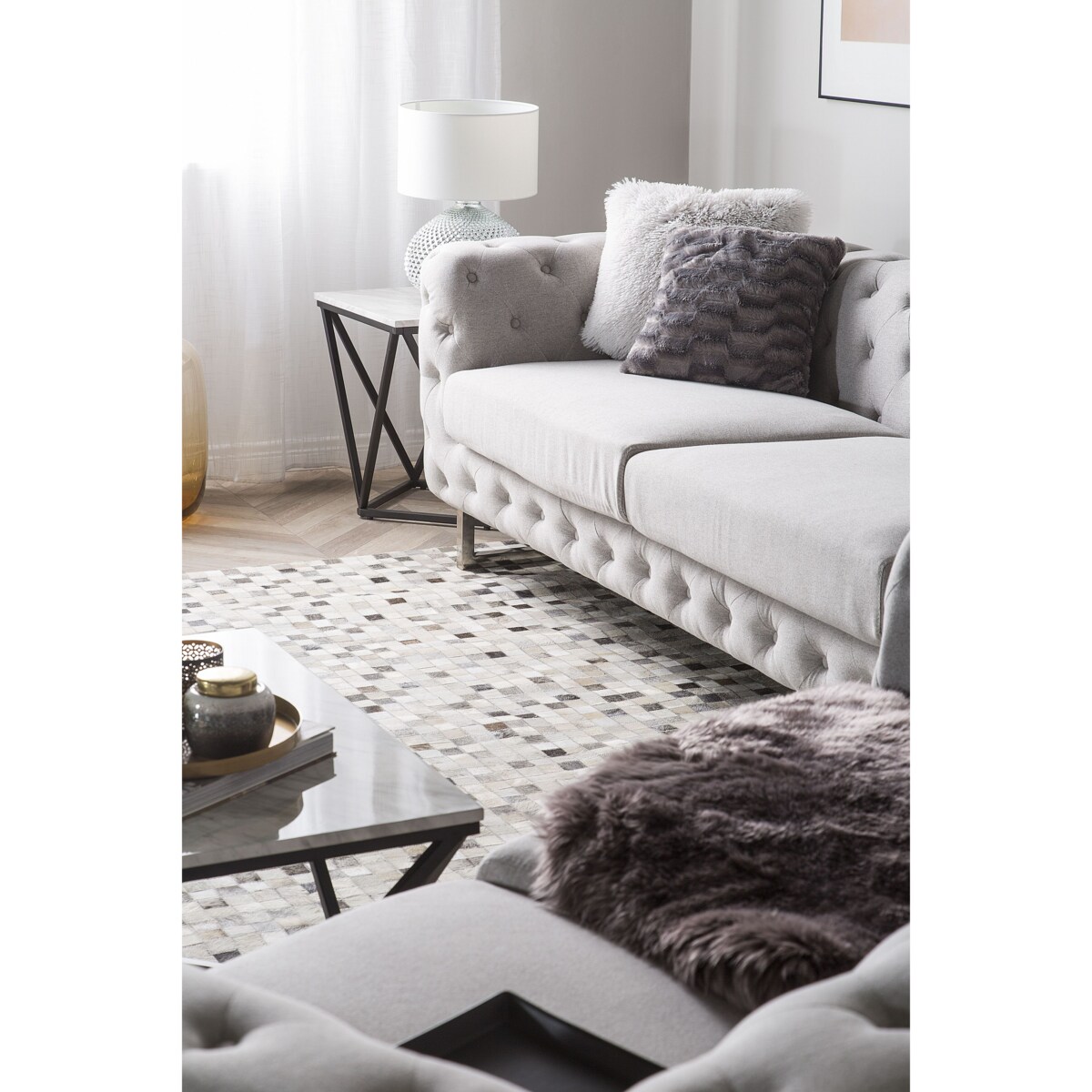 Sofa 3-osobowa beżowa VISSLAND