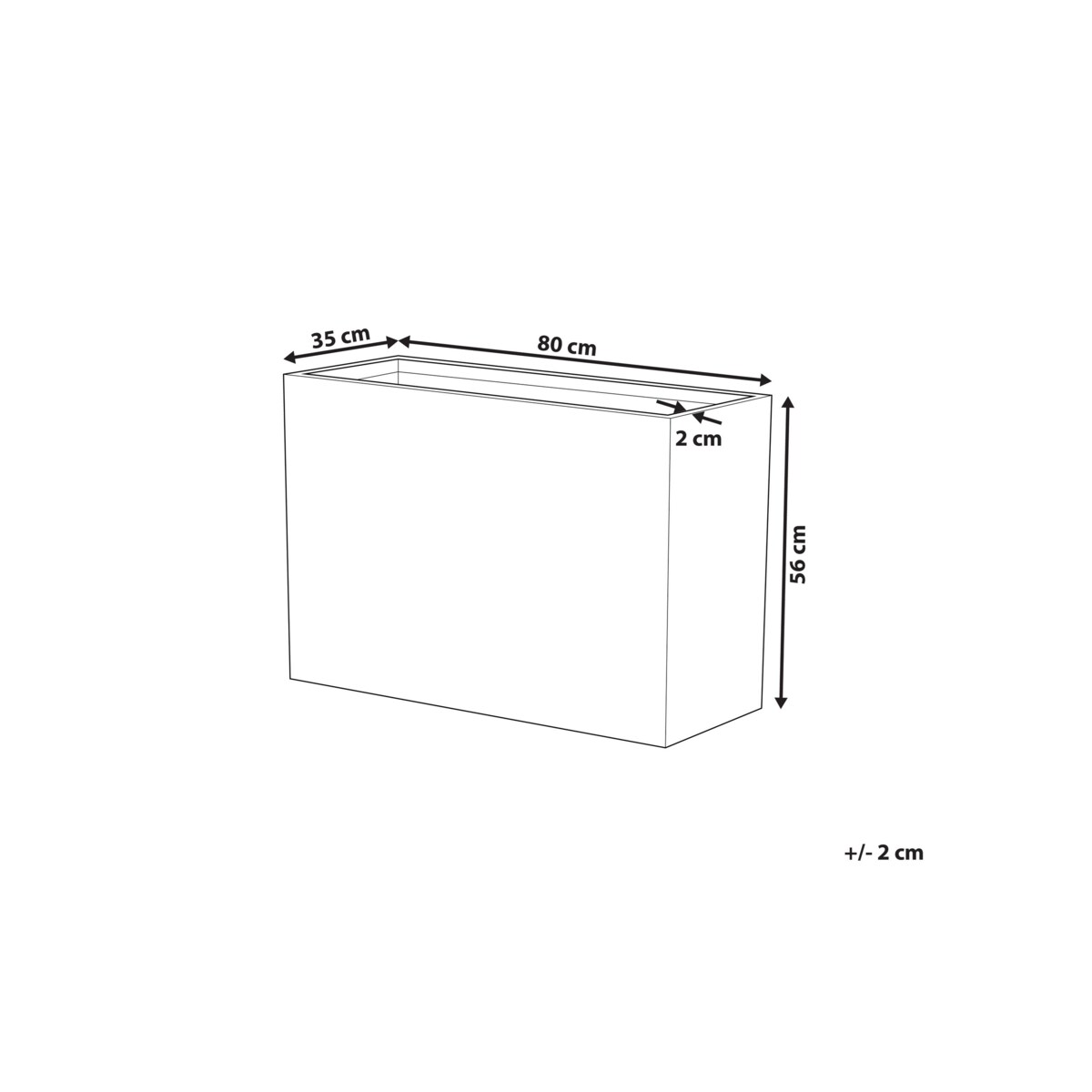 Doniczka 34 x 80 x 56 cm szara EDESSA