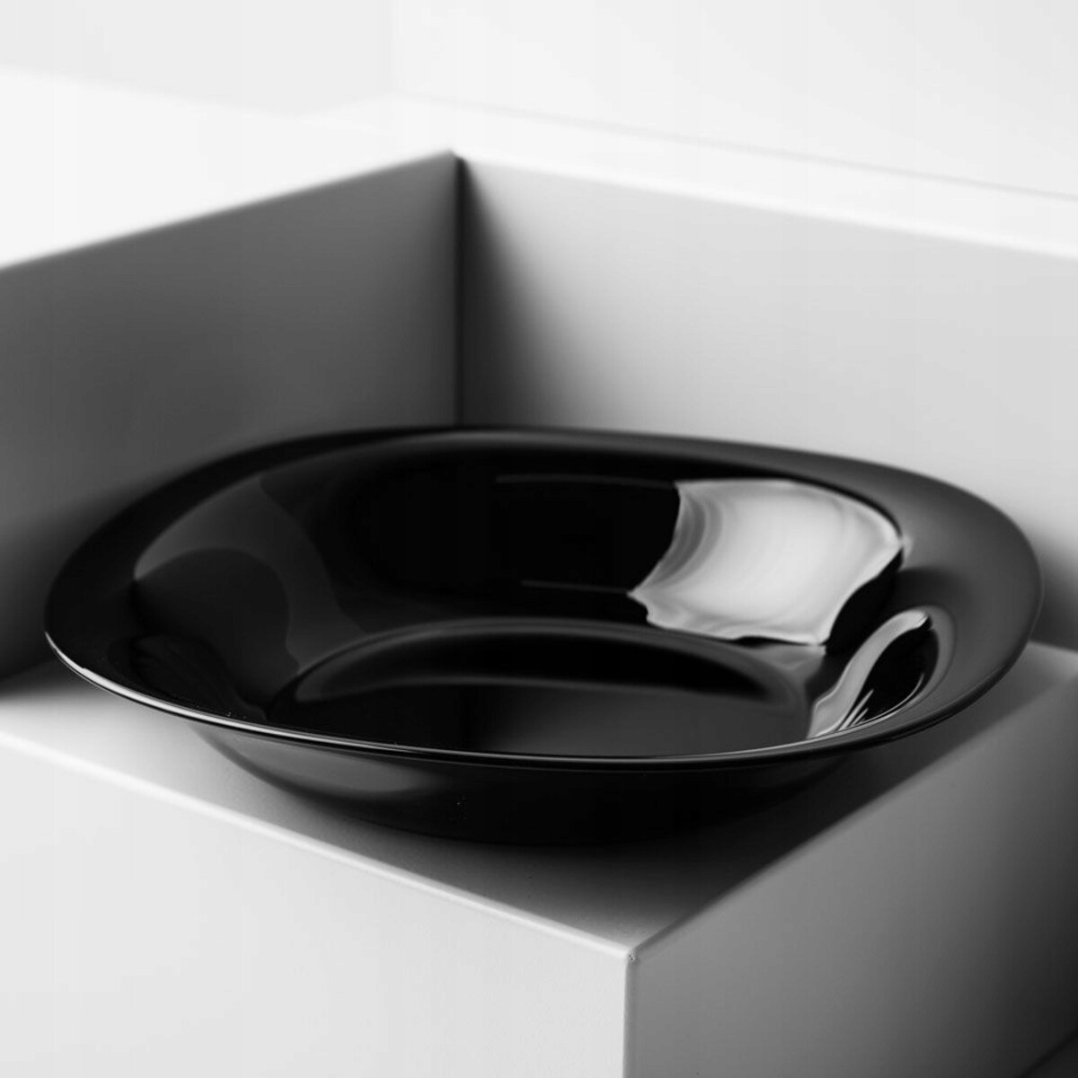 TALERZE GŁĘBOKIE NA ZUPĘ czarny 6x 21 cm LUMINARC kwadratowy carine obiad