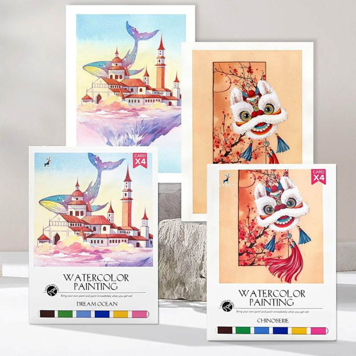 Malowanie akwarelą - Nieznana Azja - 4 elementy