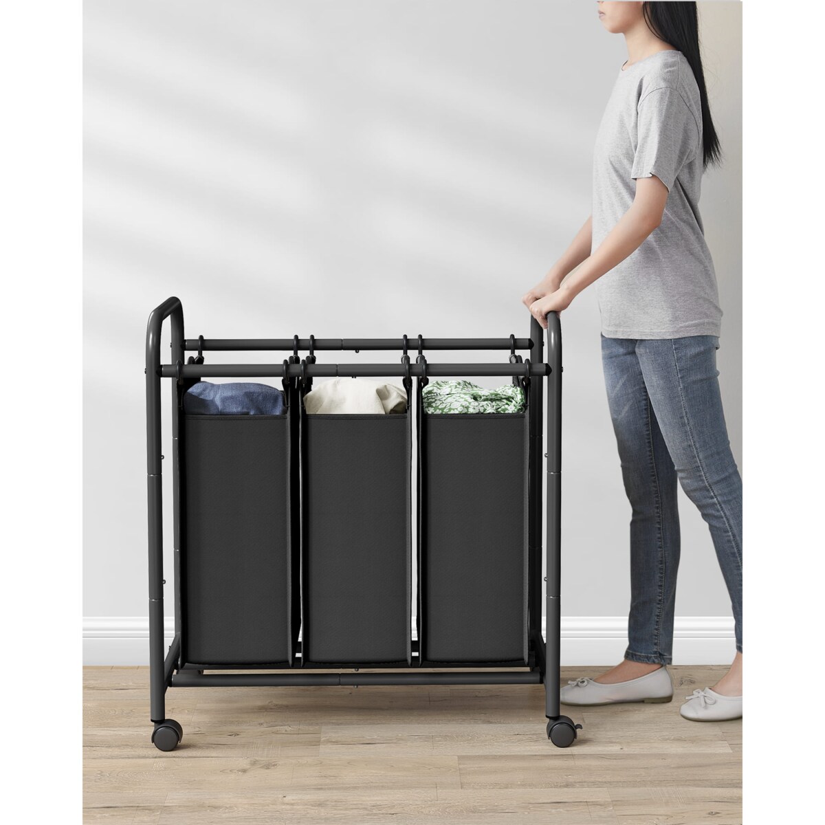 Kosz Na Pranie Ręczniki Bielizne Do Łazienki Pralni Czarny