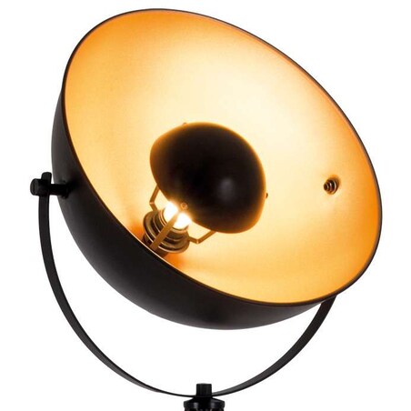 Studyjna LAMPA podłogowa BERNICE 2096458 Nave stojąca OPRAWA metalowa na trójnogu czarna złota