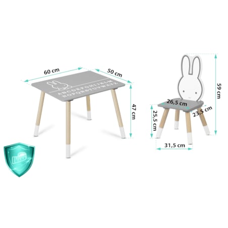 Stolik dla dzieci + 2 krzesełka, zestaw Ricokids RC-847