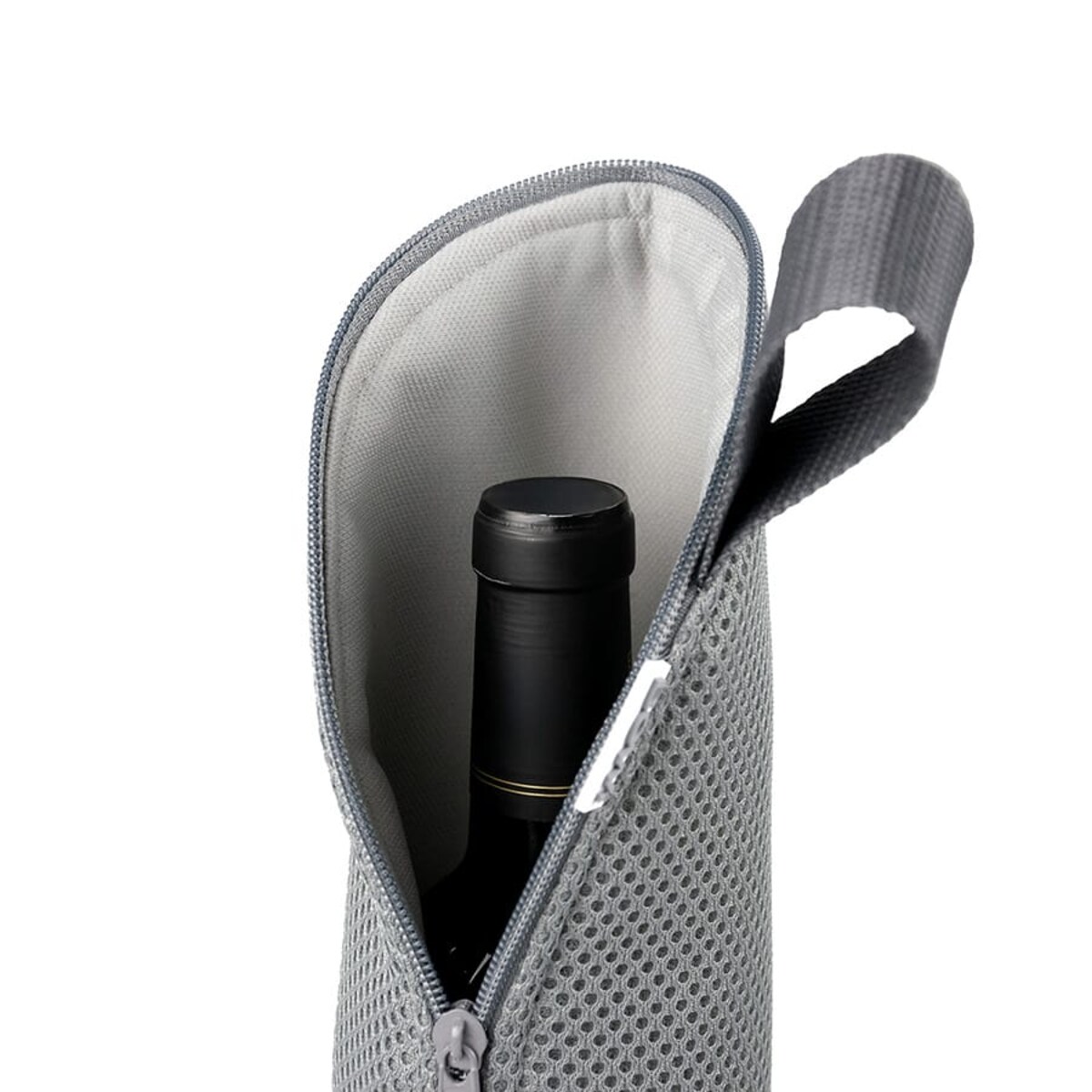 Etui podróżne, opakowanie na butelki z zamkiem szare