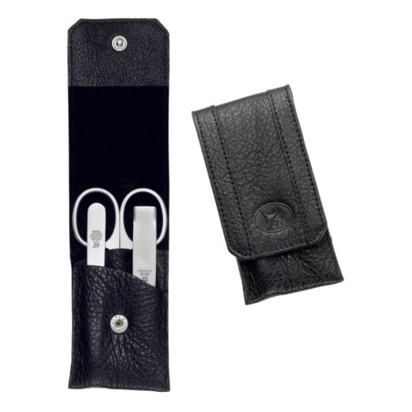 Zestaw podróżny Zwilling Twinox – czarne, skórzane etui, 3 elementy - Czarny