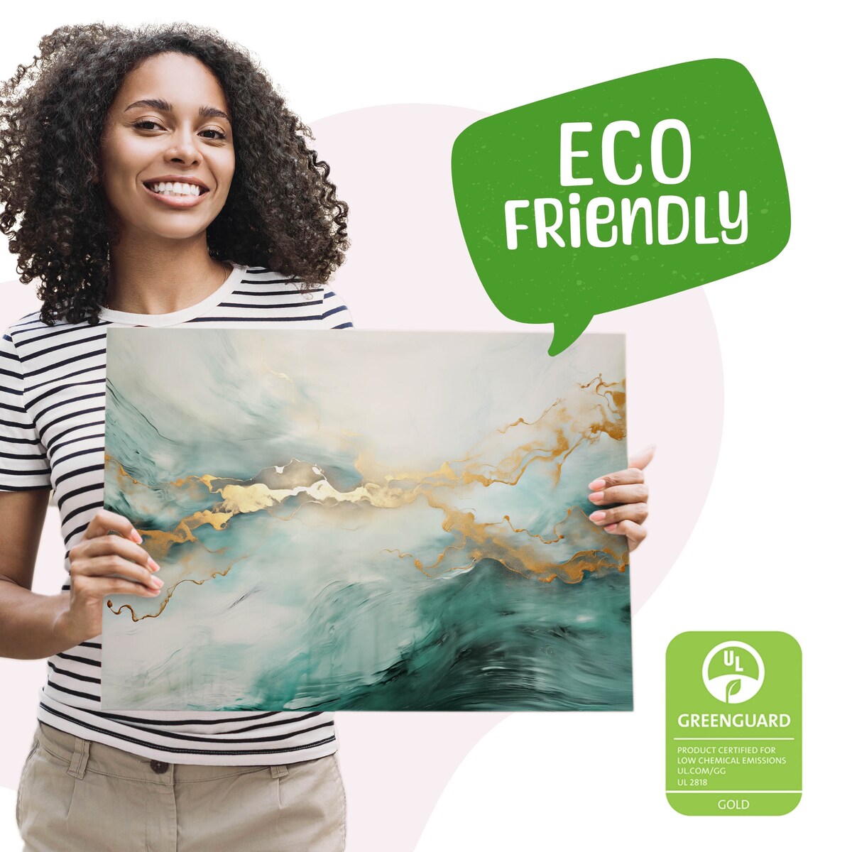 Obraz Na Płótnie Do Salonu Abstrakcja Zielony Marmur Styl Glamour 120x80cm