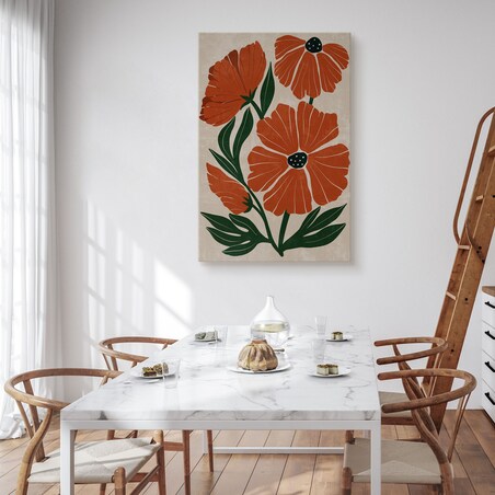 Obraz Pomarańczowe Maki Kwiaty 80x120cm