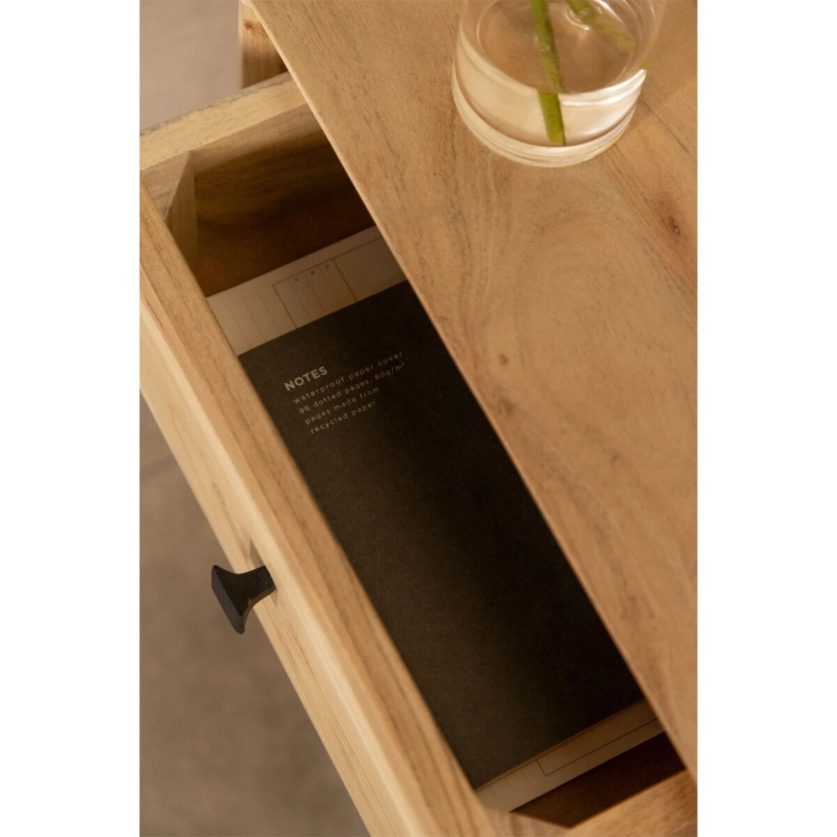 Szafka stolik nocny drewno mango, naturalny, Ferni, 40x35 cm