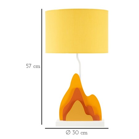 Lampa stołowa Color - A, kolor wielokolorowy, płyta MDF, żelazo i tkanina, 30 x 30 x 57 cm, 1 x E27, max. 40 W, do salonu i sypialni, Mauro Ferretti