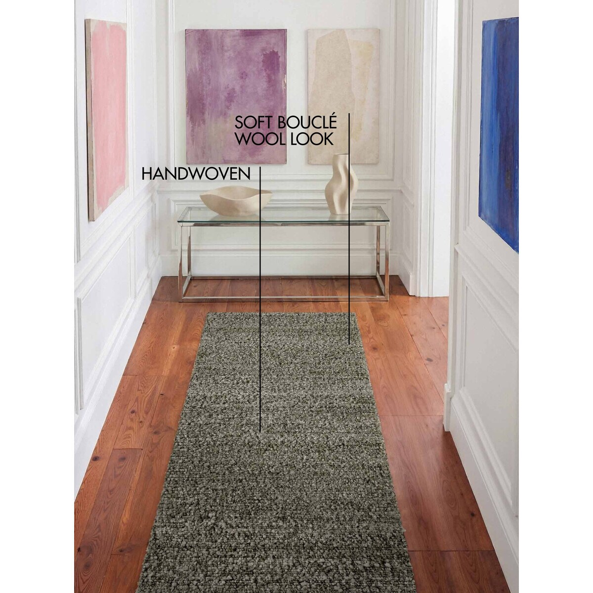 Chodnik pętelkowy do korytarza 80x300cm, TED BAKER Nothing HILL zielony