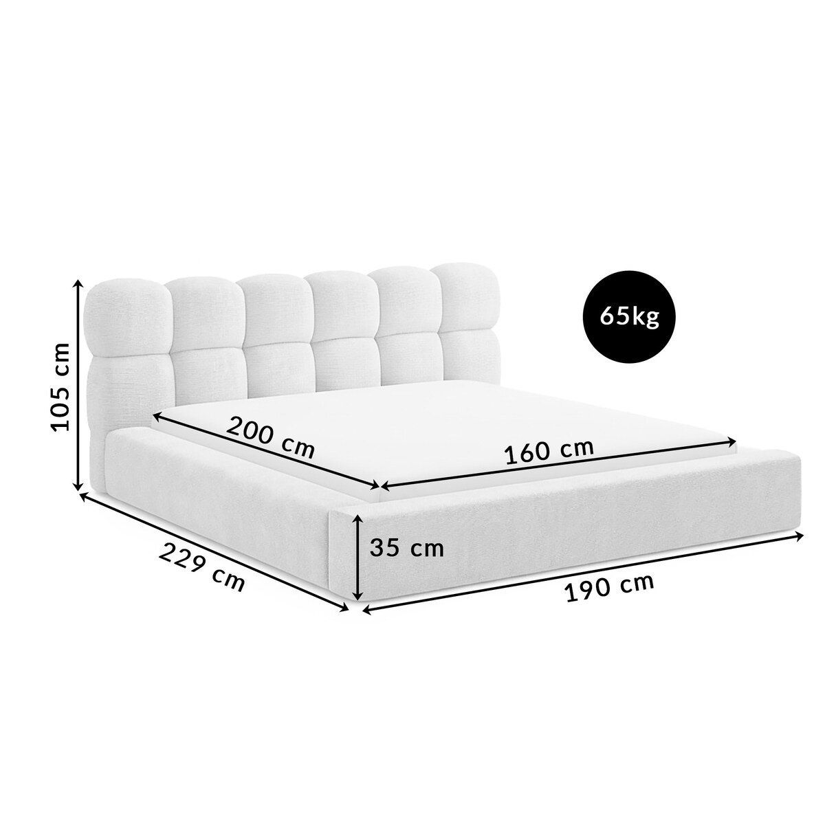 Łóżko Tapicerowane Lusso 160X200 Stelaż Pojemnik Na Pościel Abriamo 03