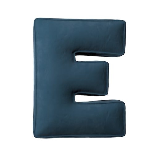 Poduszka literka E, pruski błękit, 30x40cm, Posh Velvet