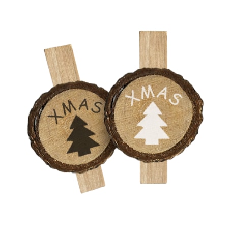 KLAMERKI DREWNIANE 8 SZTUK CHOINKI KL-21X11