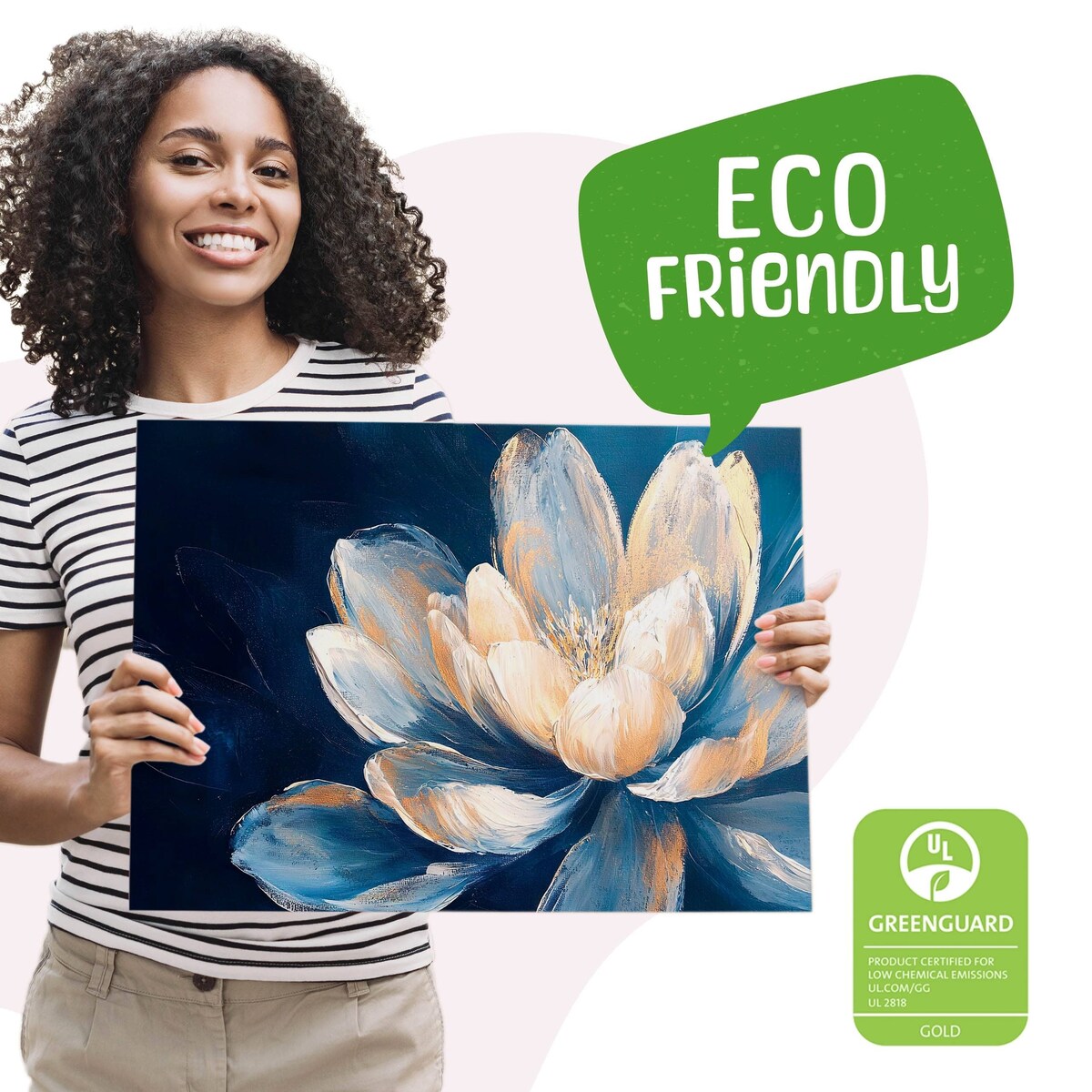 Obraz Canvas Do Salonu Abstrakcja Malowane Kwiaty Rośliny Natura 70x50cm