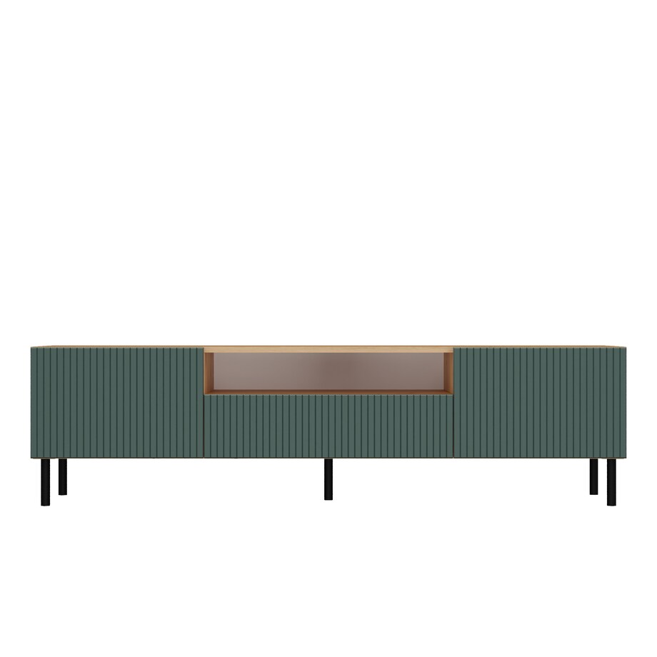 SZAFKA RTV KAMA 160 RYFLOWANY FRONT LAMELE ZIELONA