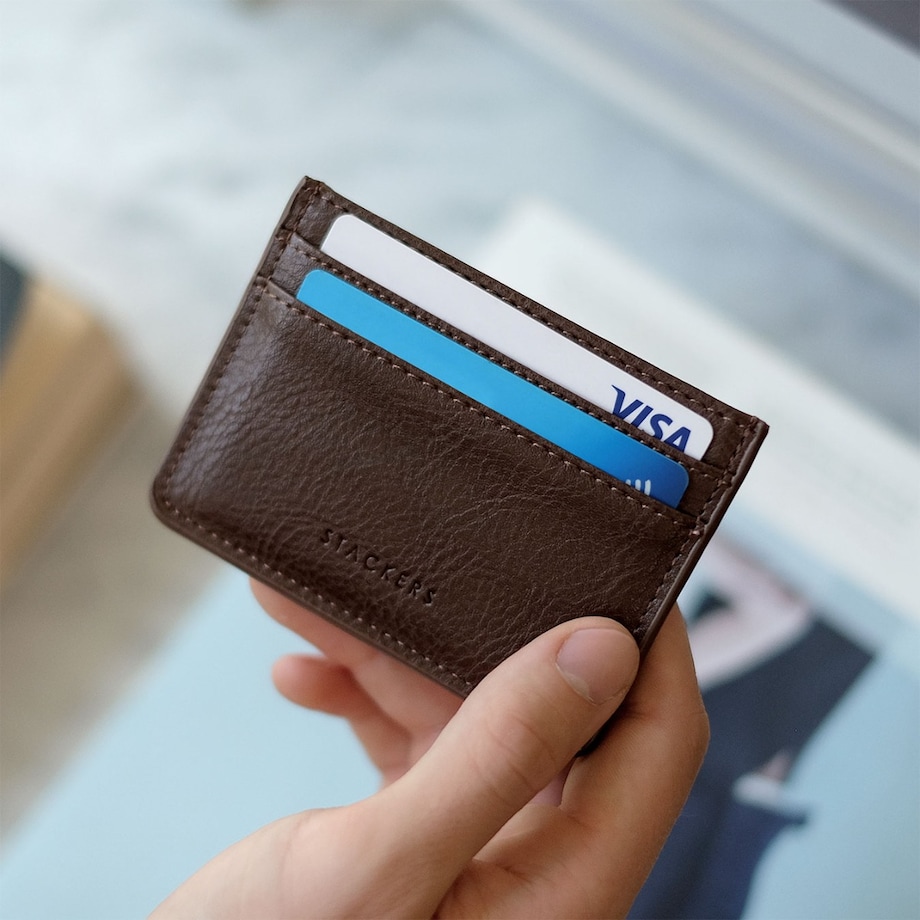 Etui na dowód osobisty Stackers brązowe