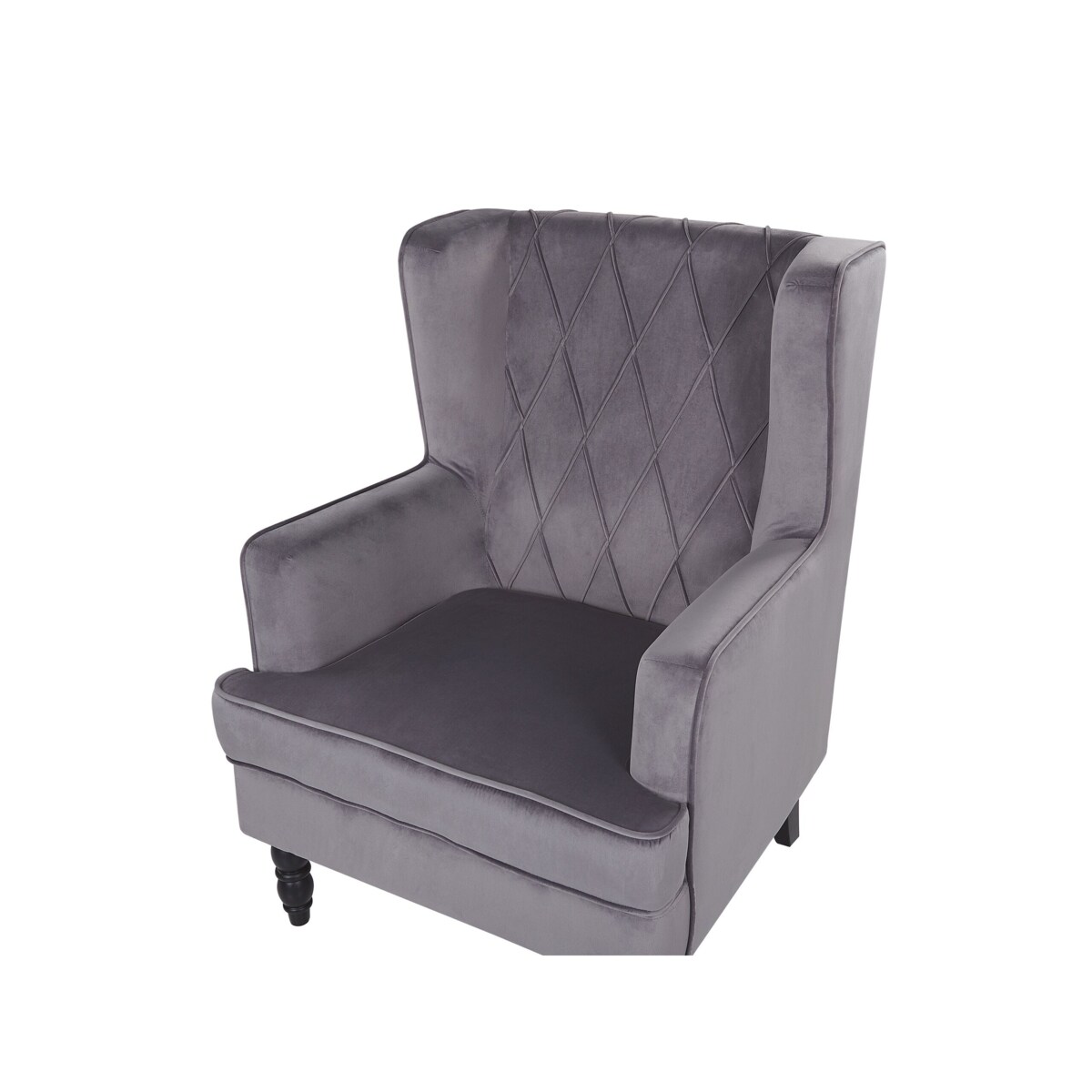Fotel welurowy z podnóżkiem szary SANDSET