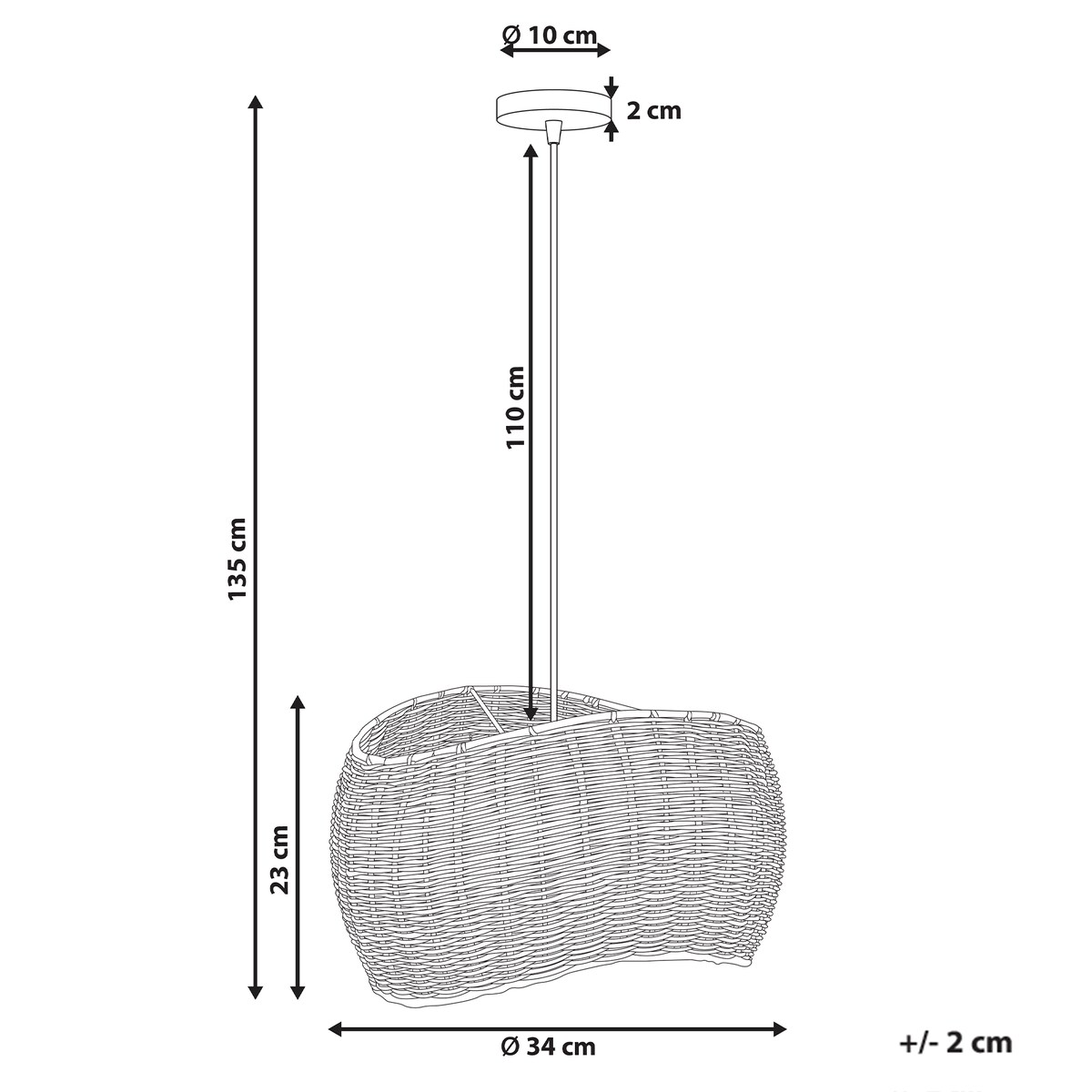 Lampa wisząca COAMO Rattan Naturalny