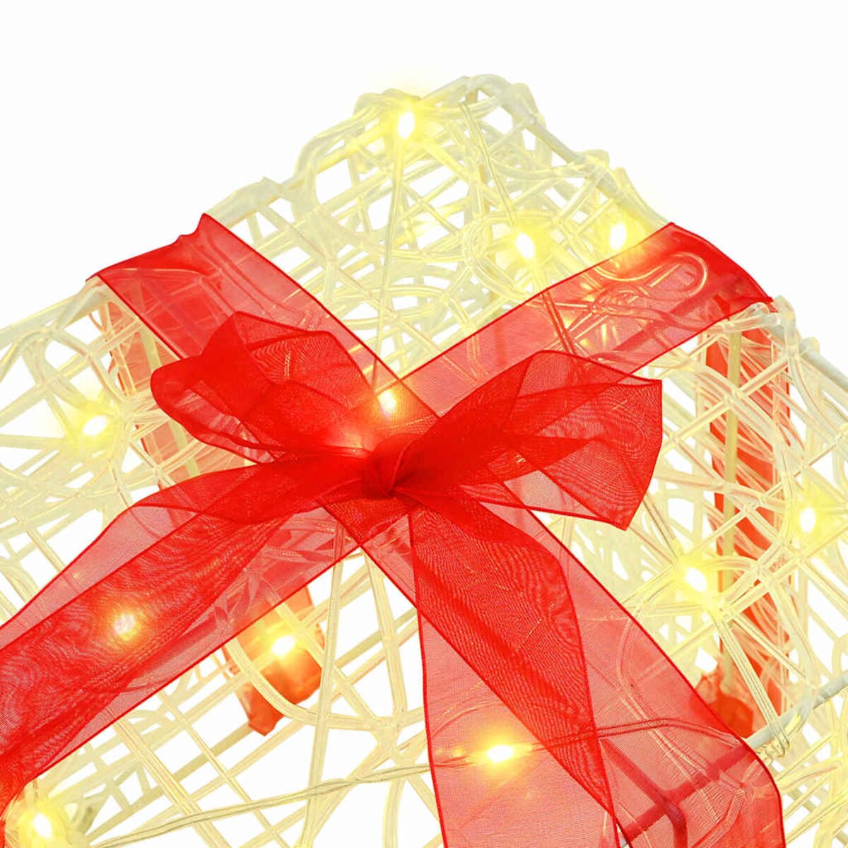 vidaXL Pudełko Prezentowe 3 pcs Ciepła biel 20 x 20 x 20 cm Akryl