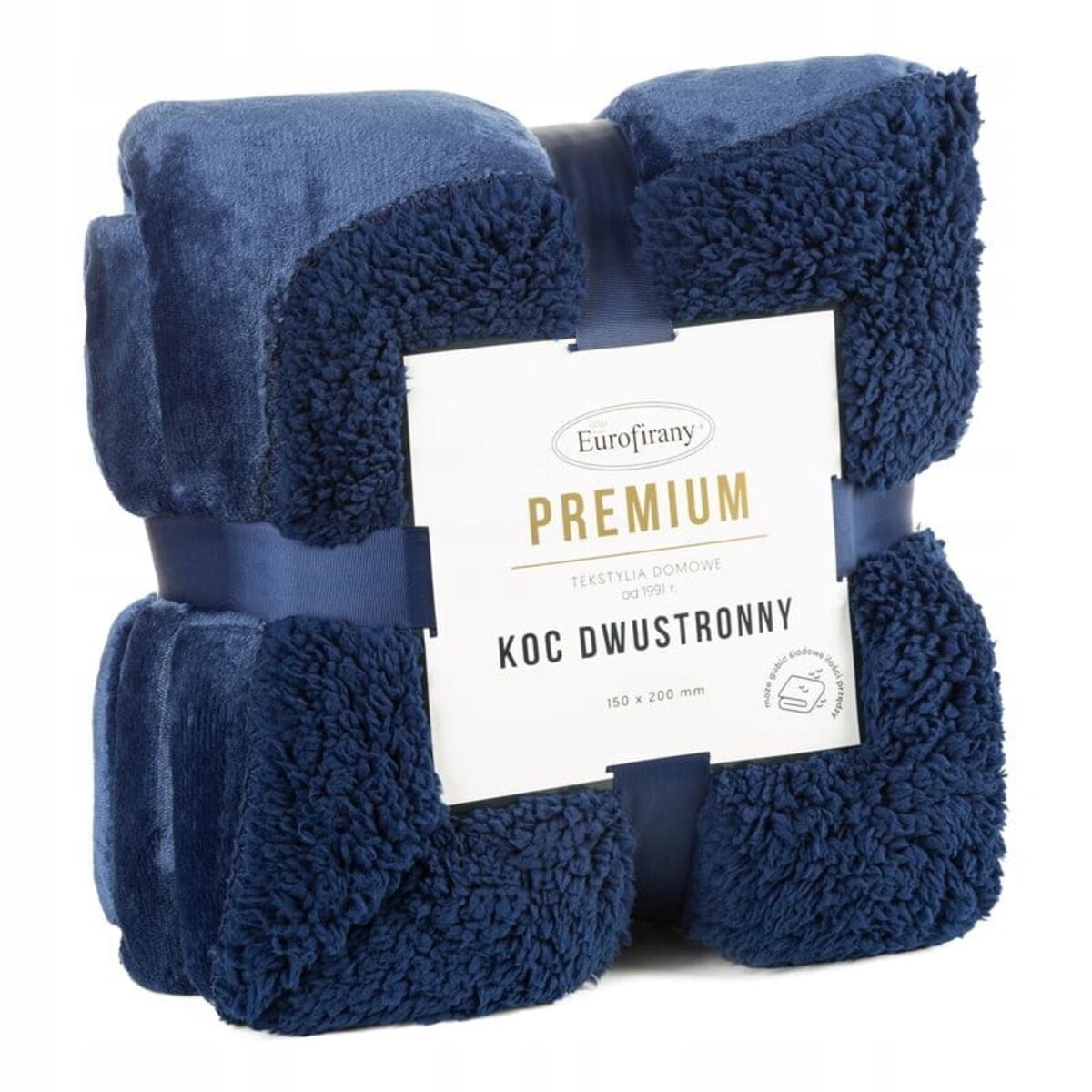 Koc narzuta 200x220 Tedy granatowy dwustronny