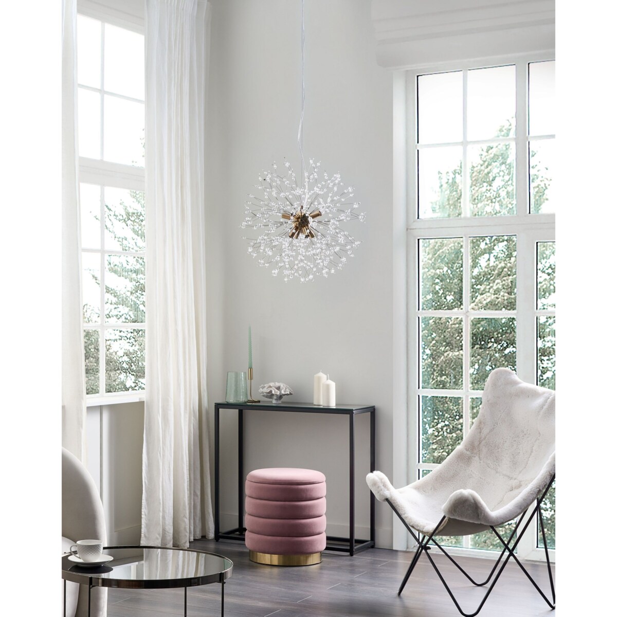 Lampa wisząca kryształowa złota TOROLA