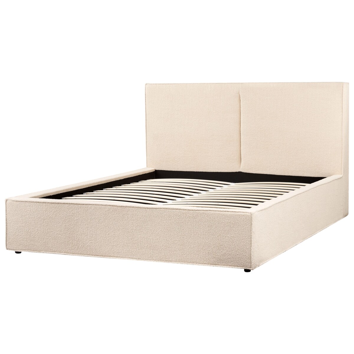Łóżko z pojemnikiem Boucle MOISSAC 160 x 200 cm Beżowy