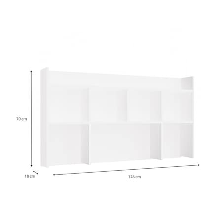 Nadstawka do Biurka 130 cm BIAŁA Regał Na Książki Dokumenty