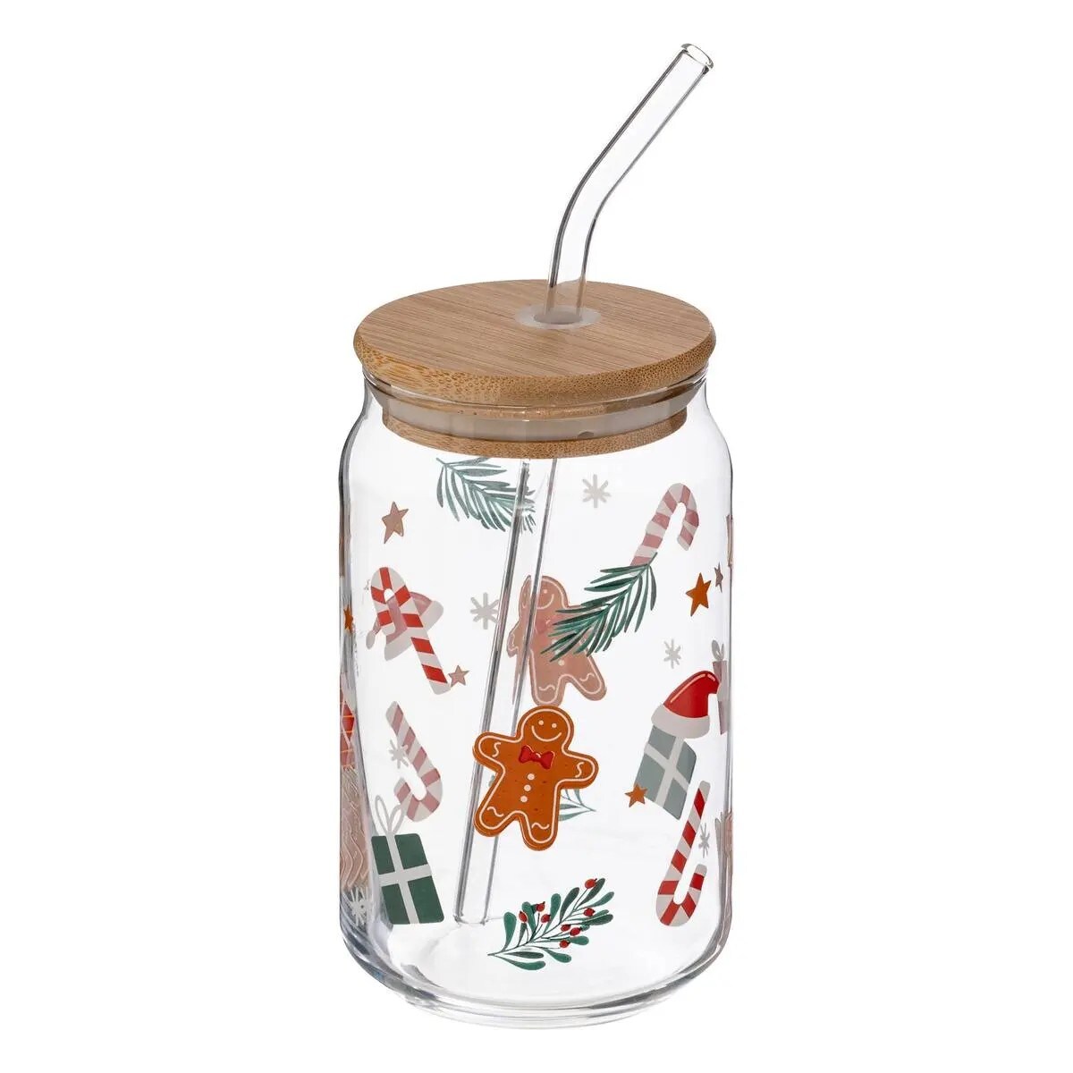 Komplet 4 szklanek ze słomką Winter 480 ml