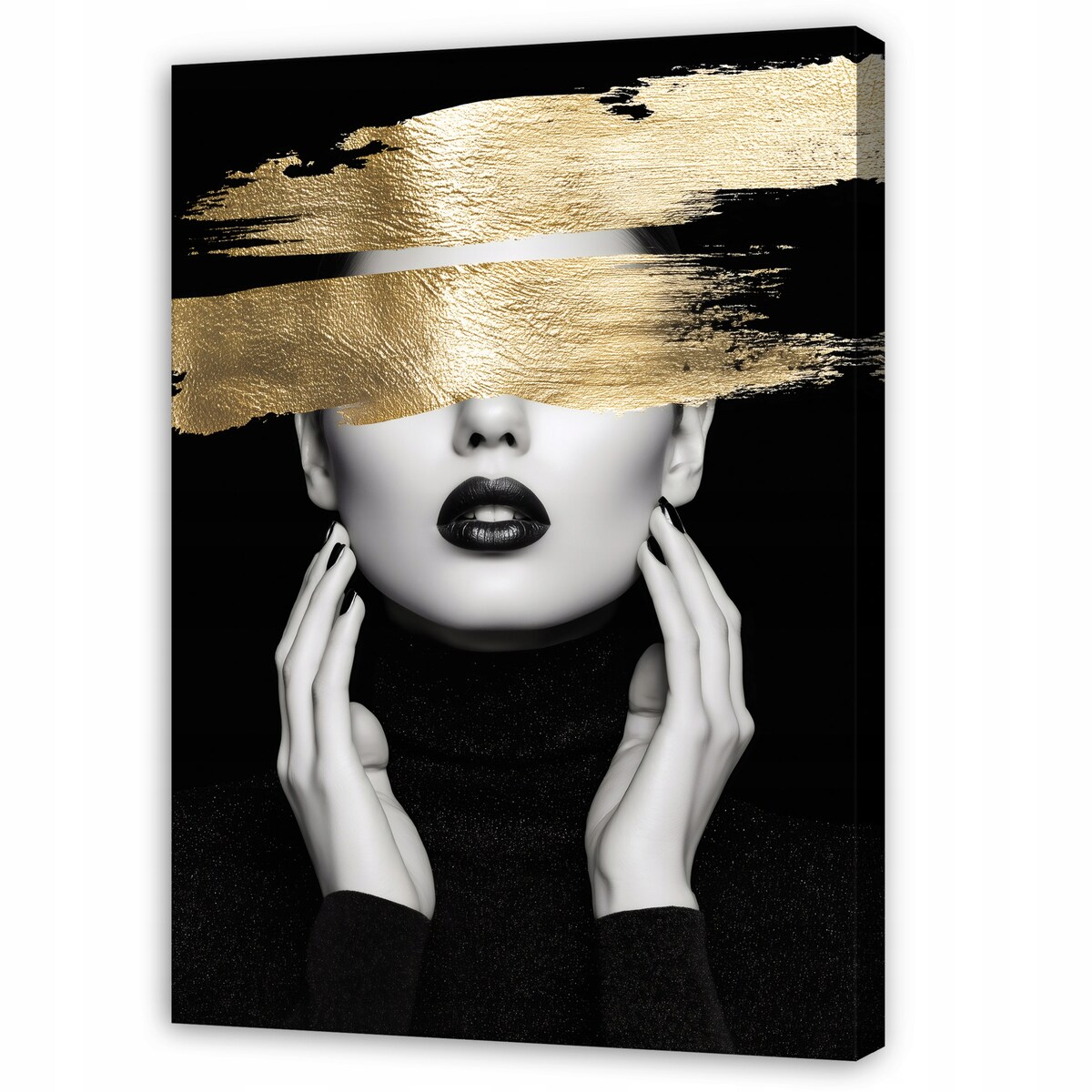 Obraz Abstrakcja Do Sypialni Salonu Na Płótnie Kobieta Glamour Czarny 40x60