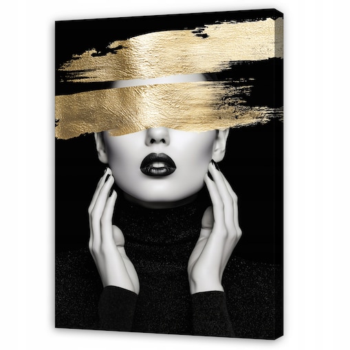 Obraz Abstrakcja Do Sypialni Salonu Na Płótnie Kobieta Glamour Czarny 40x60