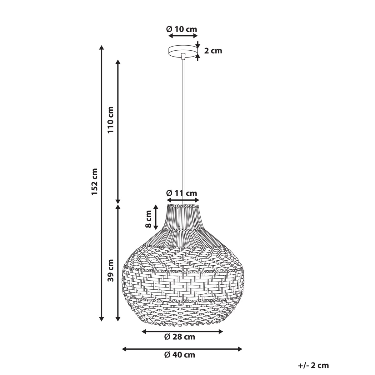 Lampa wisząca YAUCO Rattan Biały