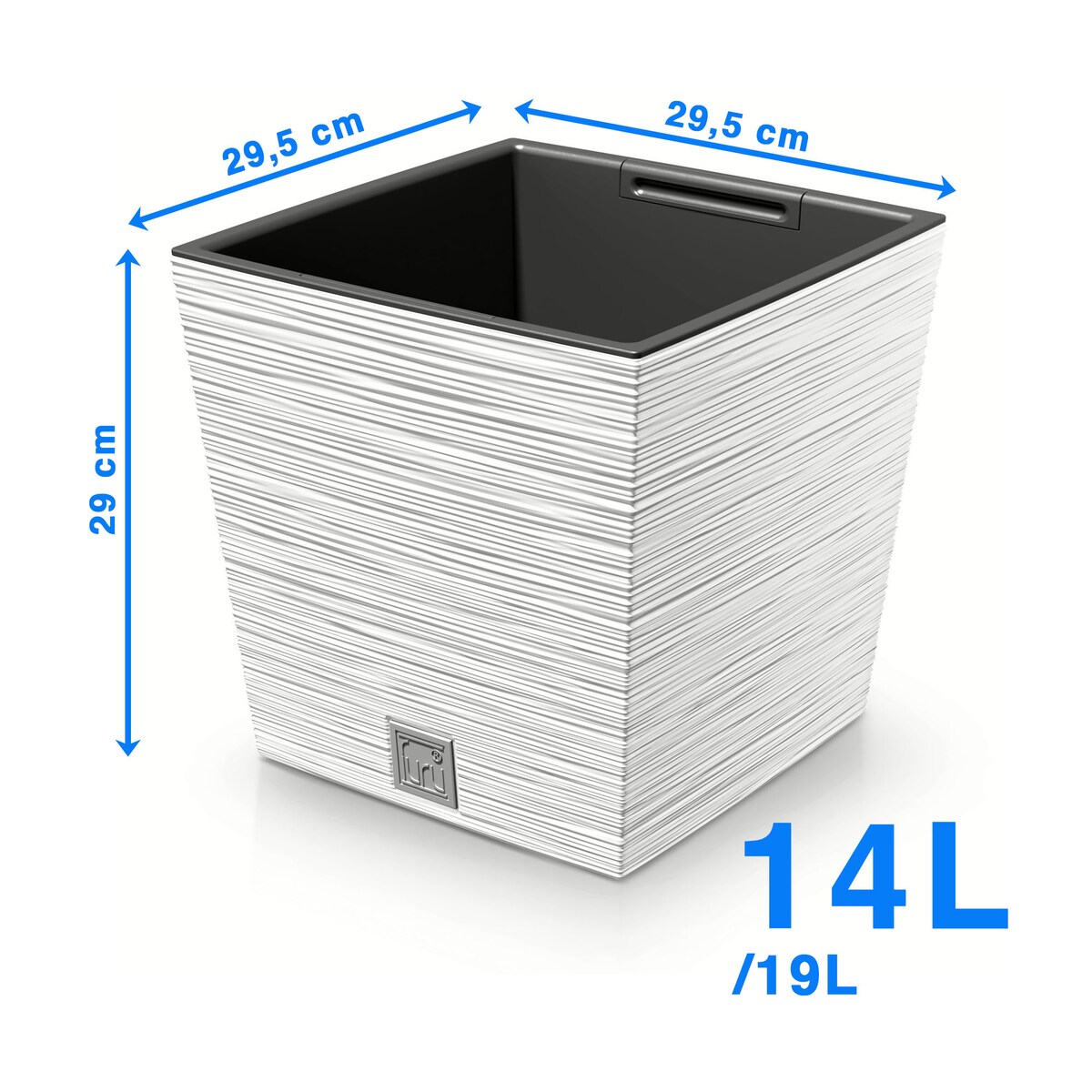 Doniczka Donica Ogrodowa 29,5 Cm Kwadratowa Na Taras Do Ogrodu Domu Biała