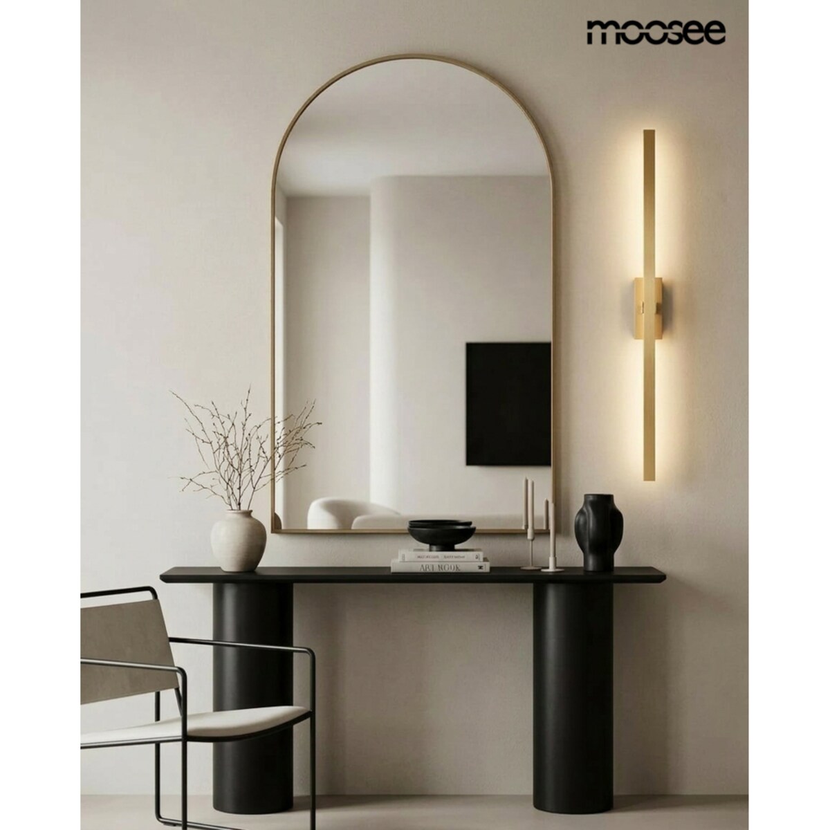 MOOSEE lampa ścienna LINE LED złota