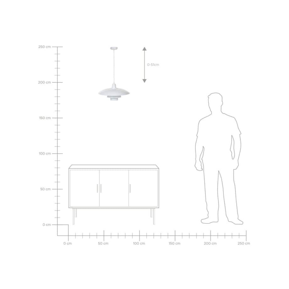 Lampa wisząca metalowa biała DEEL