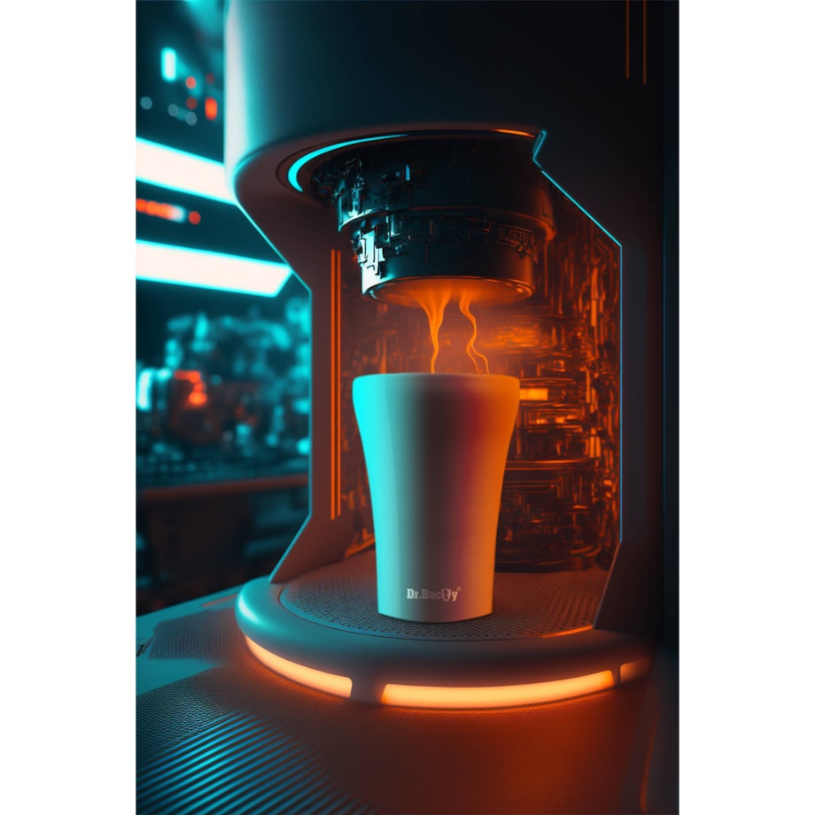 Kubek termiczny do kawy z powłoką ceramiczną Dr.Bacty Apollo - 227 ml - biały