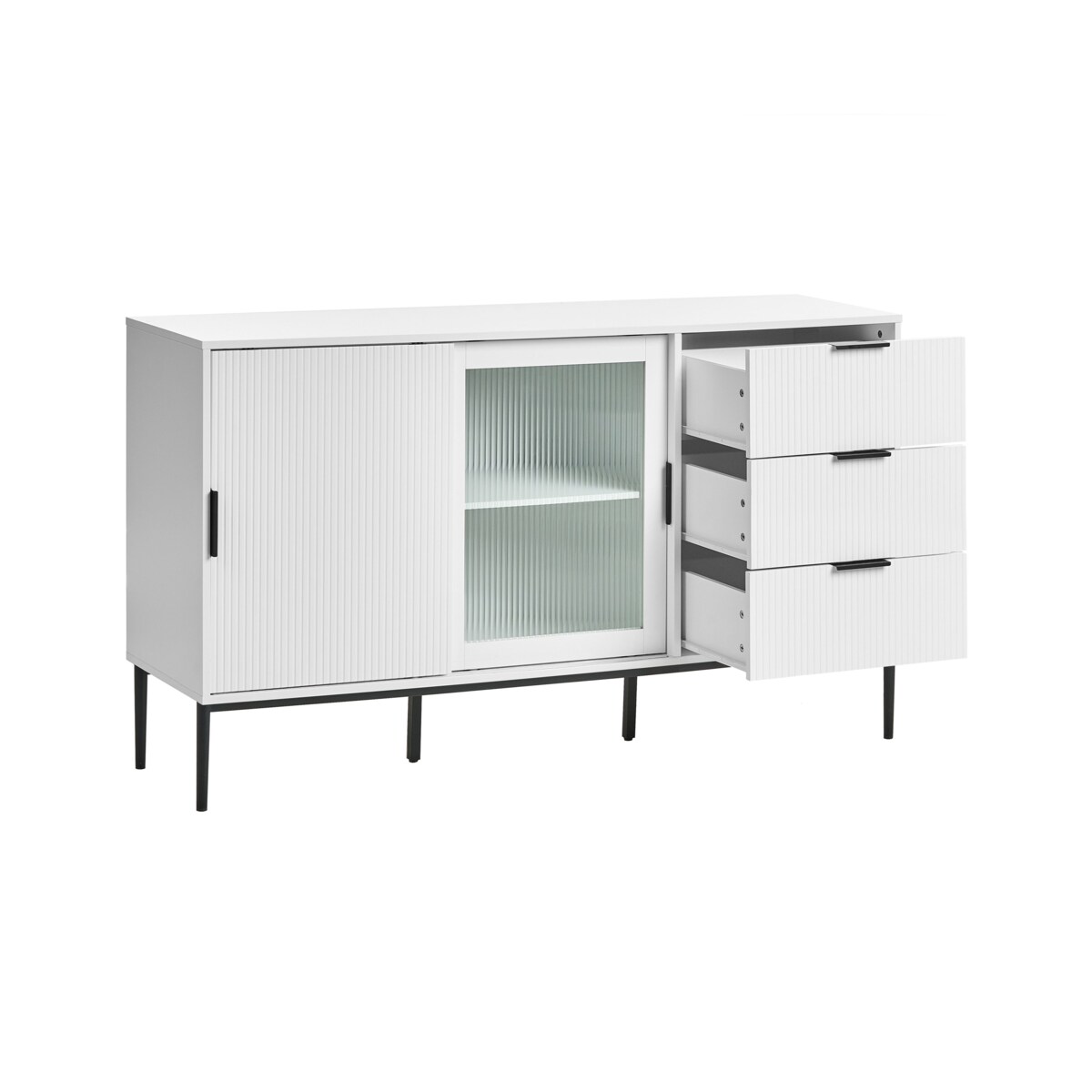 Szafka ze szklanymi drzwiami LEDUC Biały